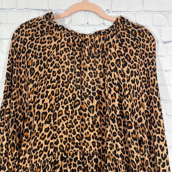 Wonderly Dress Womens Plus 3X Animal Print Ruffle Baby Doll Festival Date Night - Picture 7 of 15